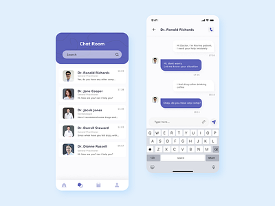 Chat App - Online Doctor Consultant 🏥 appointment doctor clean app doctor app healty hospital ui modern app design uiux