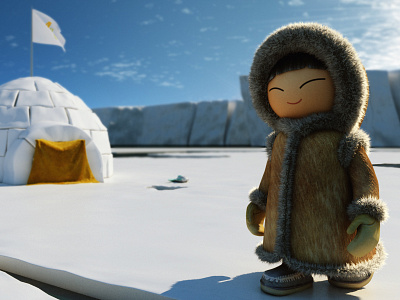 Inuit 3ds max character animation character design fur ice inuit snow vray