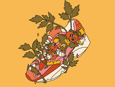 adidas vs nature adidas character character design characters design fashion flat illustraion sneaker sneaker art sneaker illustration stilllife team tomato