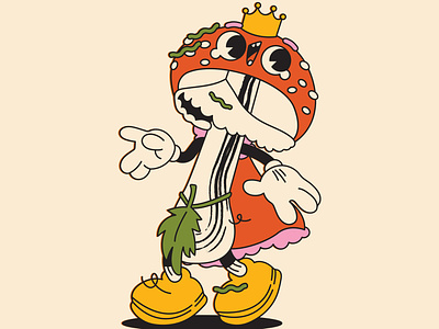 mushroom prince character character design characters design flat illustraion mushroom stilllife