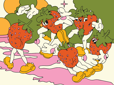 matisse dance character design characters flat flat illustration illustraion matisse still life strawberries team