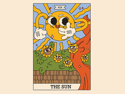 the sun card card character design characters design illustraion tarot vector illustration