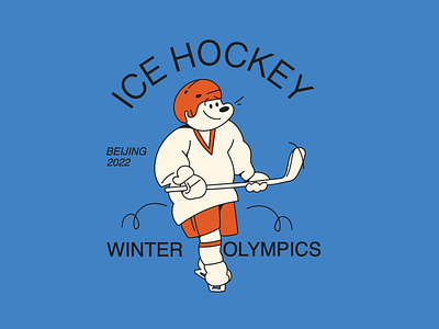 Winter Olympics BEIJING 2022 badge character character design hockey illustraion winter olympics