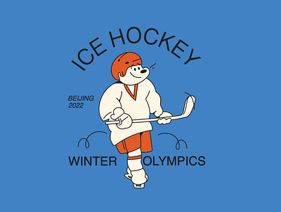 Winter Olympics BEIJING 2022 badge character character design hockey illustraion winter olympics