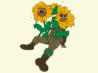 sunflowers character character design characters flat illustraion illustration standwithukraine war