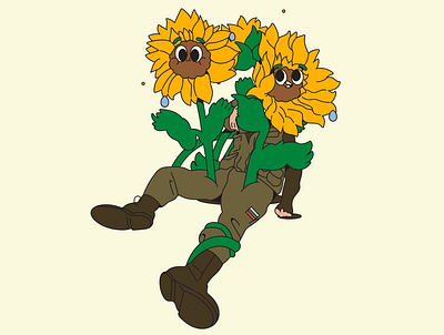 sunflowers character character design characters flat illustraion illustration standwithukraine war