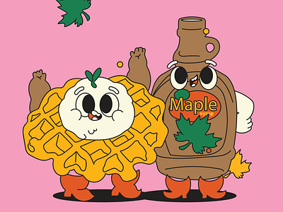 Waffle & syrop character character design characters illustraion syrop waffle