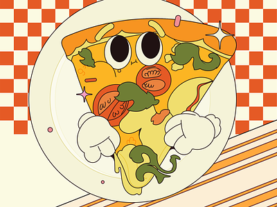 Slice of pizza character character design characters flat illustraion pizza character vector character vector illustration