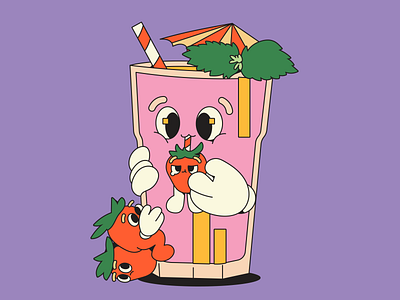 Sucking juices character character design characters flat flat vector illustraion juice juice character vector character vector design