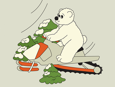 Bear's having fun bear character character design illustraion winter
