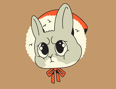Happy New Years flat hare illustraion rabbit rabbit character