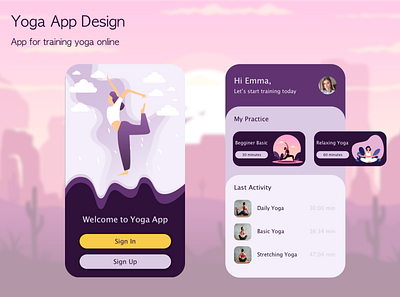 Yoga App Design app app concept app design application design design app mobile mobile app ui ui design yoga app