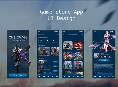 Game Store App UI Design app app concept app design design game app ui ui design