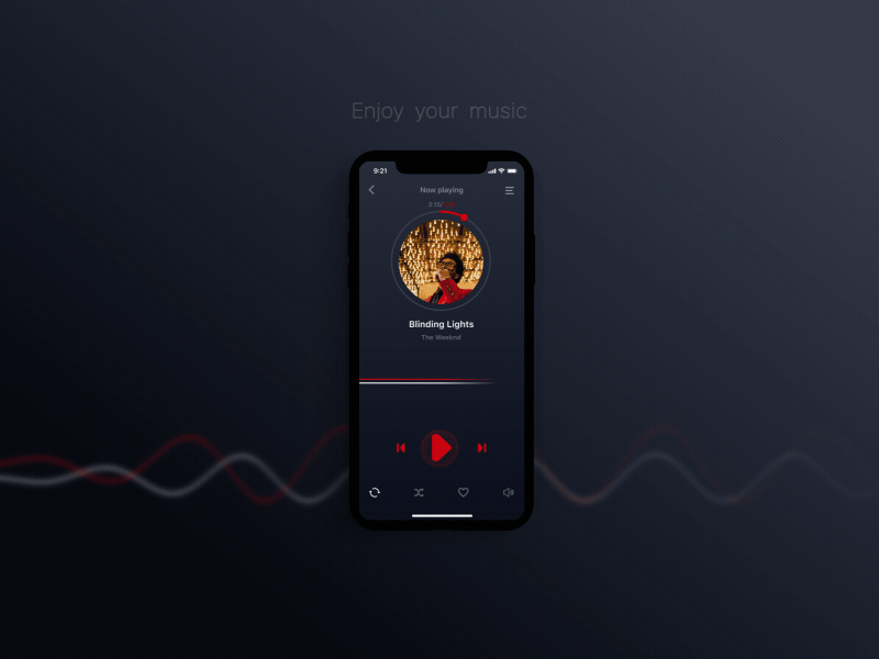 Music Player aftereffects animation app design figma music app music player ui ux web