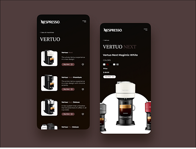 Nespresso app concept design nespresso ui ux