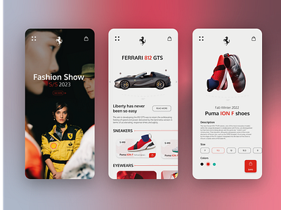 Ferrari app application concept concept design design ui uiux ux