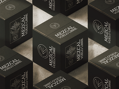 Branding work for a mezcal company. agave bottle design box branding eagle graphic design illustrator logo mezcal monogram packaging packaging design tequila