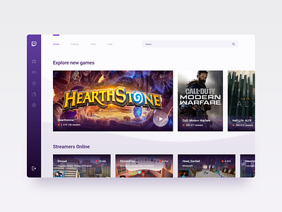 Twitch Concept Web | Creative Month #20 app branding design games store stream twitch video web