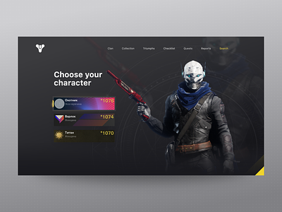 Game Menu Concept design destiny game game menu ui web