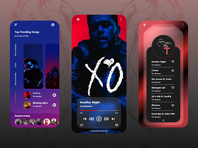 Flashy Music App - UX/UI Design app art branding design illustration typography ui ux vector web