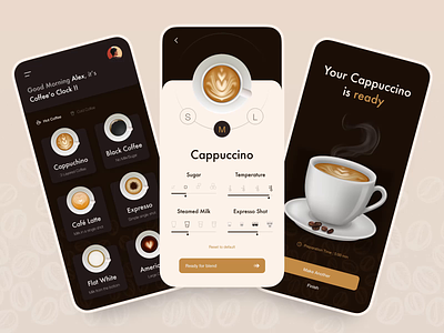 Coffee Maker App Concept icon design ios app mobile app app home ui settings ui concept app coffee maker app coffee app user experience ux design ux ui