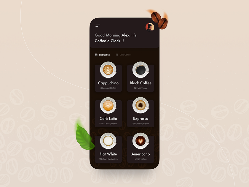 Coffee Maker App Concept by Vari Sonigra for OneClick IT Consultancy on