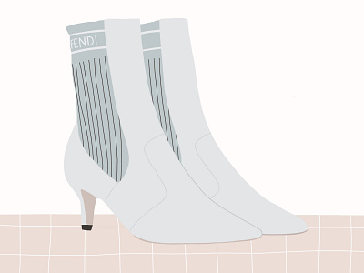 Silver Fendi Sock Boots