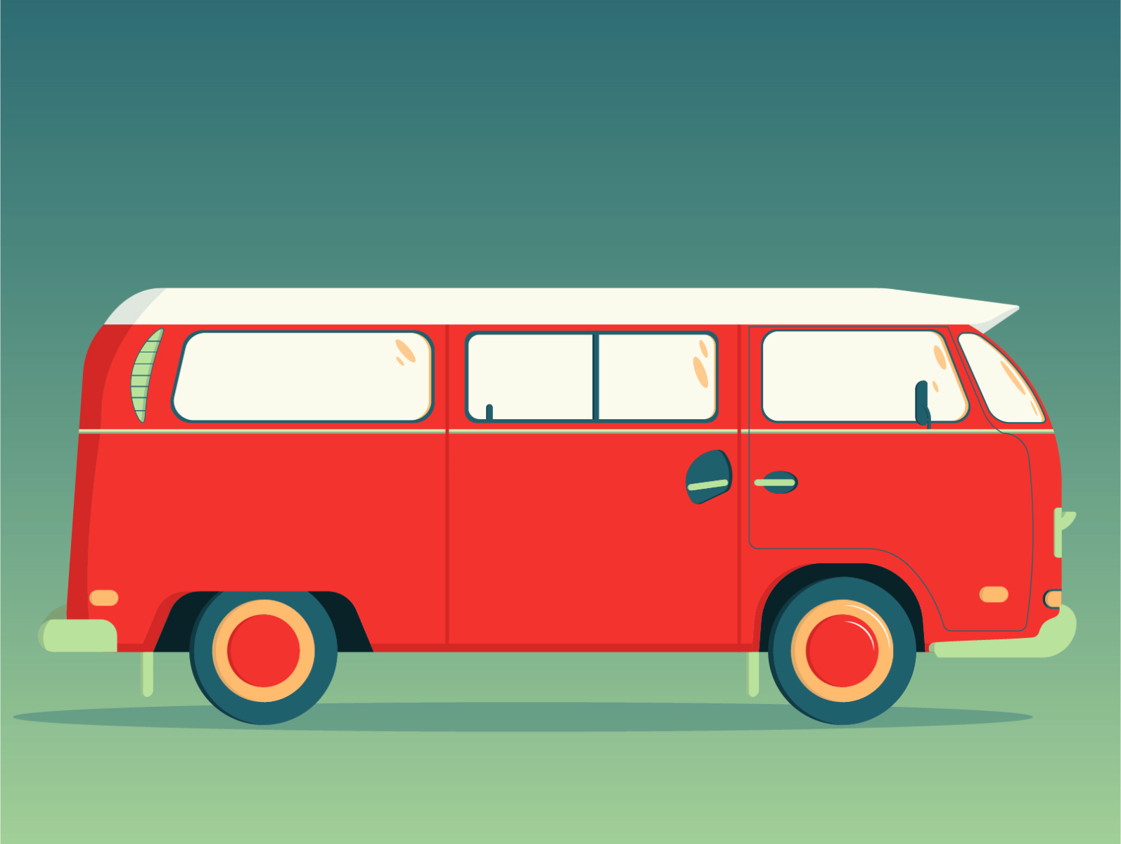 VW Road Trip by Dario Conti on Dribbble