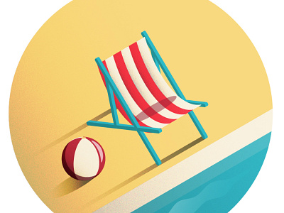 Beach chair daily design dribbble flat grain icon illustration illustrator isometric art isometric illustration texture vector