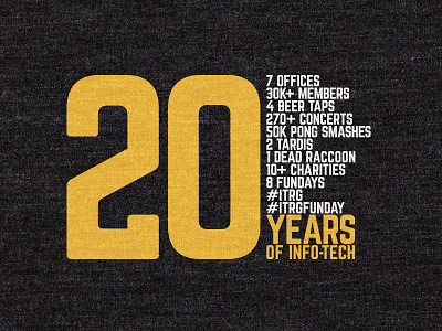 20 Years of ITRG print design t shirt design typographic design typography