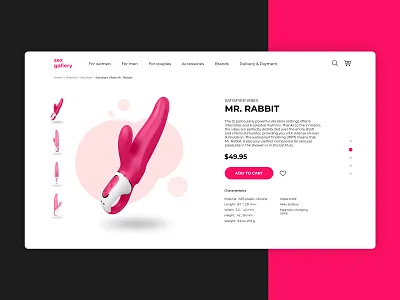 Product page concept - sex gallery clean clean ui design desktop interface minimal online shop online store pink product page typography ui ux web website