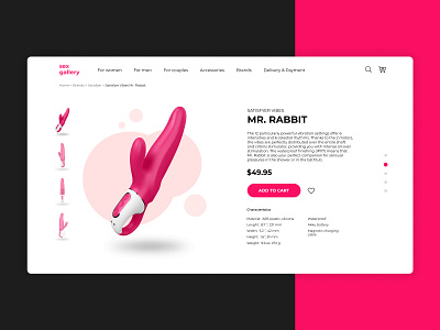 Product page concept - sex gallery clean clean ui design desktop interface minimal online shop online store pink product page typography ui ux web website