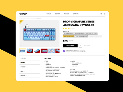 Drop Online Store Redesign Concept clean clean ui device digital ecommerce electronic gadgets interface keyboard makeevaflchallenge makeevaflchallenge5 marketplace minimal online shop online store product page store technology ui ux