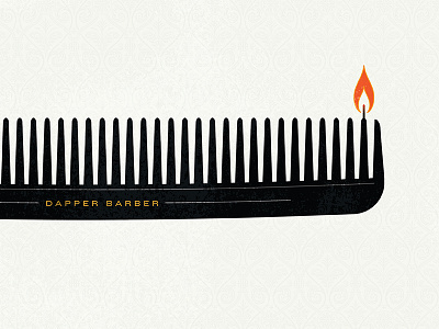 DapperBarberAnniversaryPoster barber candle comb flame one