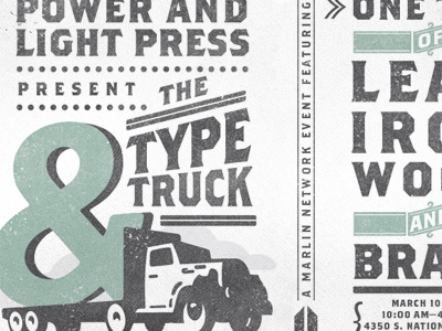 TypeTruckPoster iron lead letterpress printing truck type wood