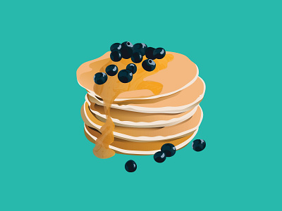 Blueberry Pancake adobe adobe illustrator food food and drink food illustration food illustrator illustration illustration digital illustrator pancake vector