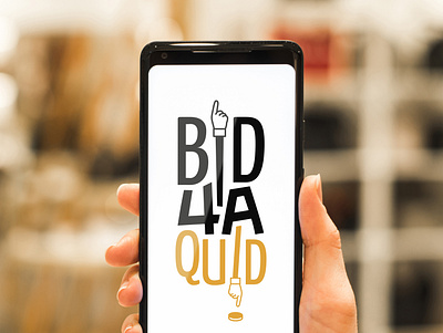 Bid 4A Quid branding design logo vector