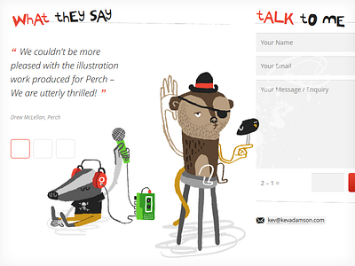 Badger and monkey with added details illustration quirky web design weird