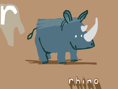 Rhino! animals illustration vector