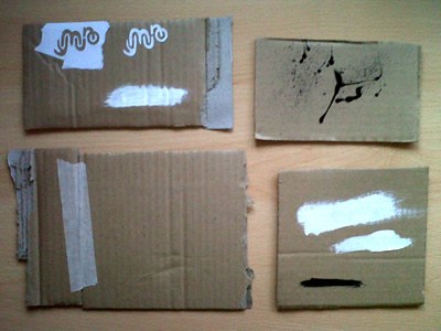 Prep. card design ink montage paint