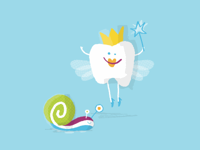 Tooth Fairy & Toothpaste Snail animation character design illustration quirky vector