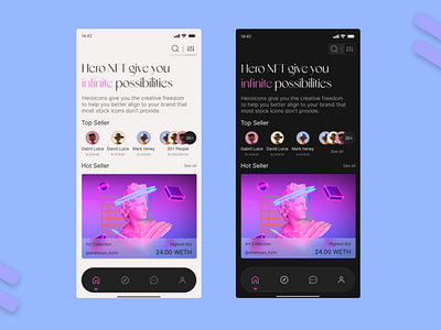 NFTs app UI adobe xd app design app design ui clean app design design dribbble best shot figma homepage hospital website design ios app nft nft app xd