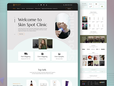 Skin spot clinic landing page design