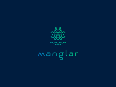 Manglar branding logo manglar nature save tree water
