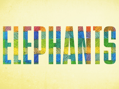 Elephants beige bright color color palette elephant illustration poster print texture typography
