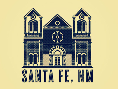 Santa Fe, NM catedral cathedral cathedrale church downtown illustration santa fe texture vector