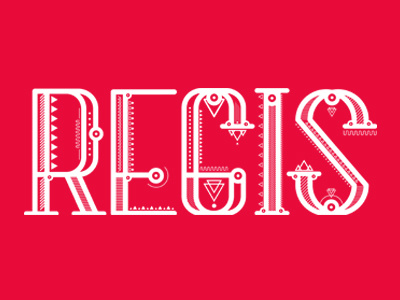 Regis experimental ornamental red typography
