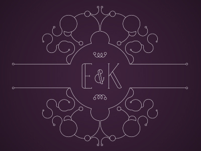 E&K invitation typography vector wedding