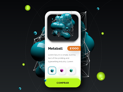 APP Metaball 3d app design landing page marketplace shop ui