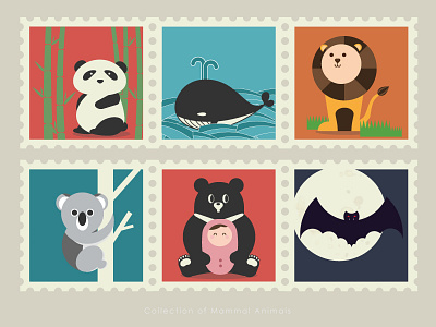 Stamps of mammal animals